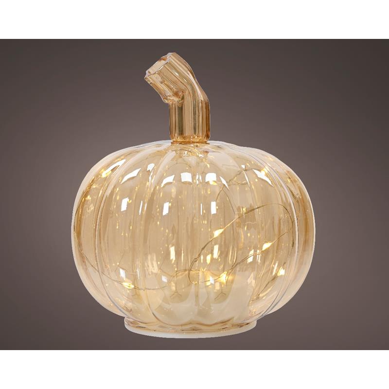 ZUCCA IN VETRO CON MICROLED, Ø17 CM