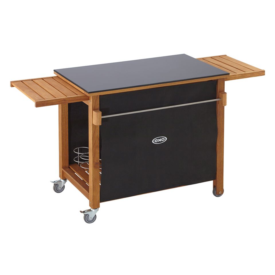 ENO Carrello barbecue Emile in legno e HPL nero