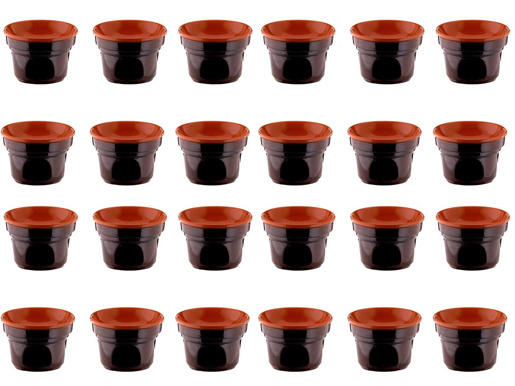 OFFERTA 24 FORNELLINI BAGNA CAUDA  CM 14 BRUNA TERRE D'UMBRIA + 50 T-LIGHT OMAGGIO