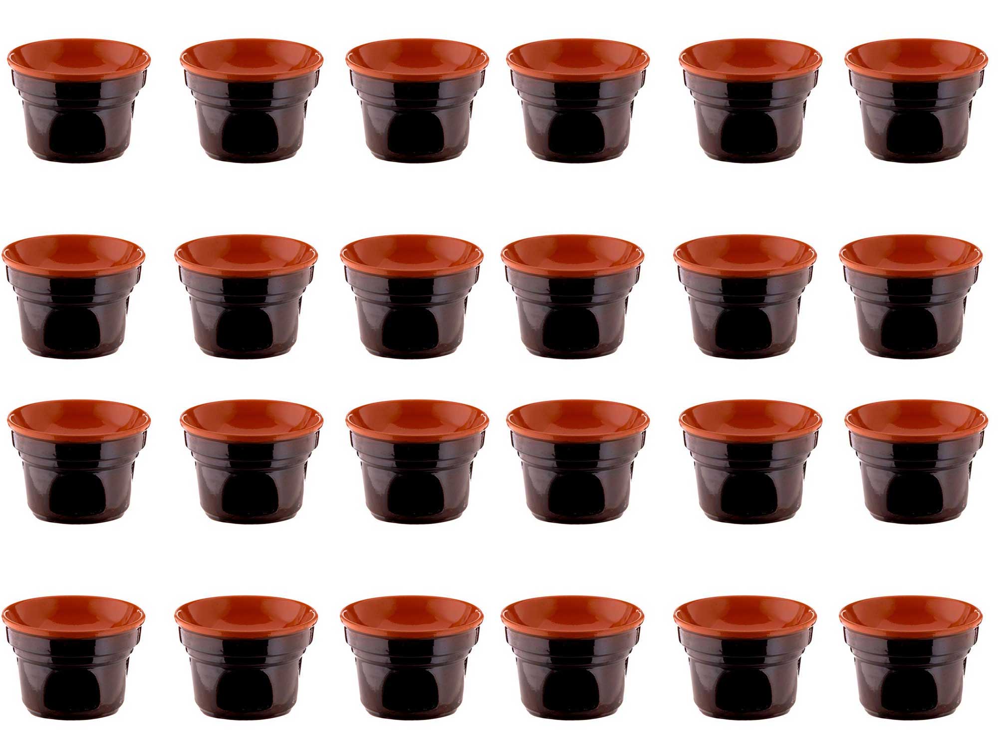 OFFERTA 24 FORNELLINI BAGNA CAUDA  CM 14 BRUNA TERRE D'UMBRIA + 50 T-LIGHT OMAGGIO