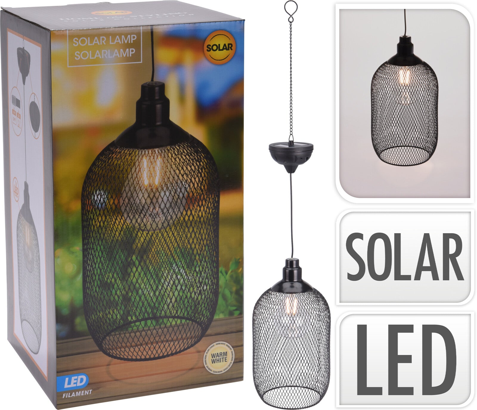 LAMPADA SOLARE SOSPESA 15X27CM