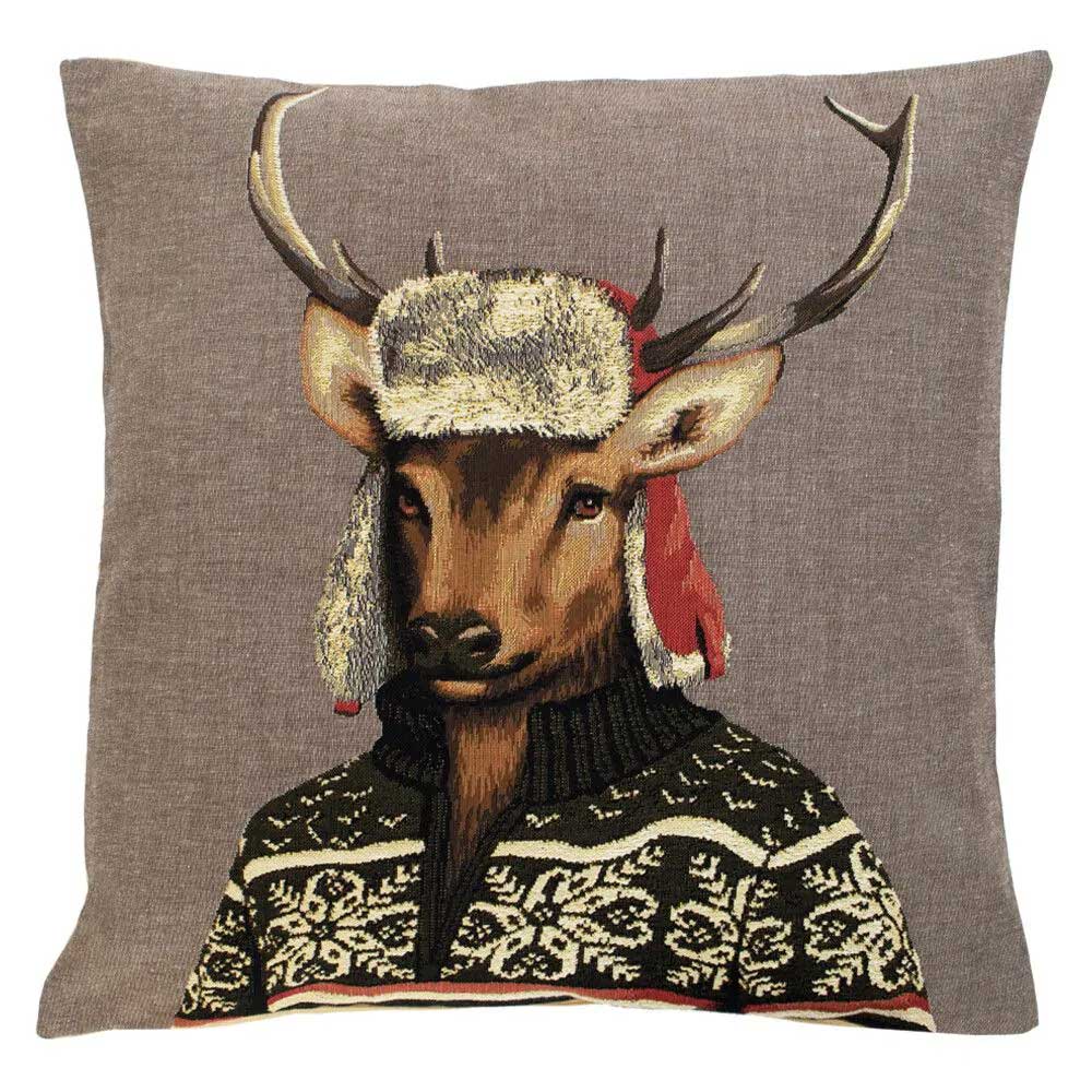 CUSCINO GOBELIN CERVO CON CAPPELLINO 45X45CM