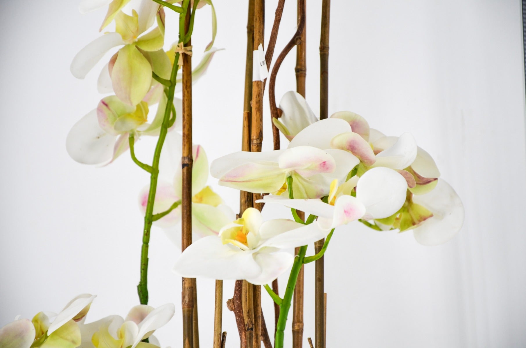 PHALAENOPSIS ORCHIDEA ARTIFICIALE 100CM CON VASO OVALE BIANCA