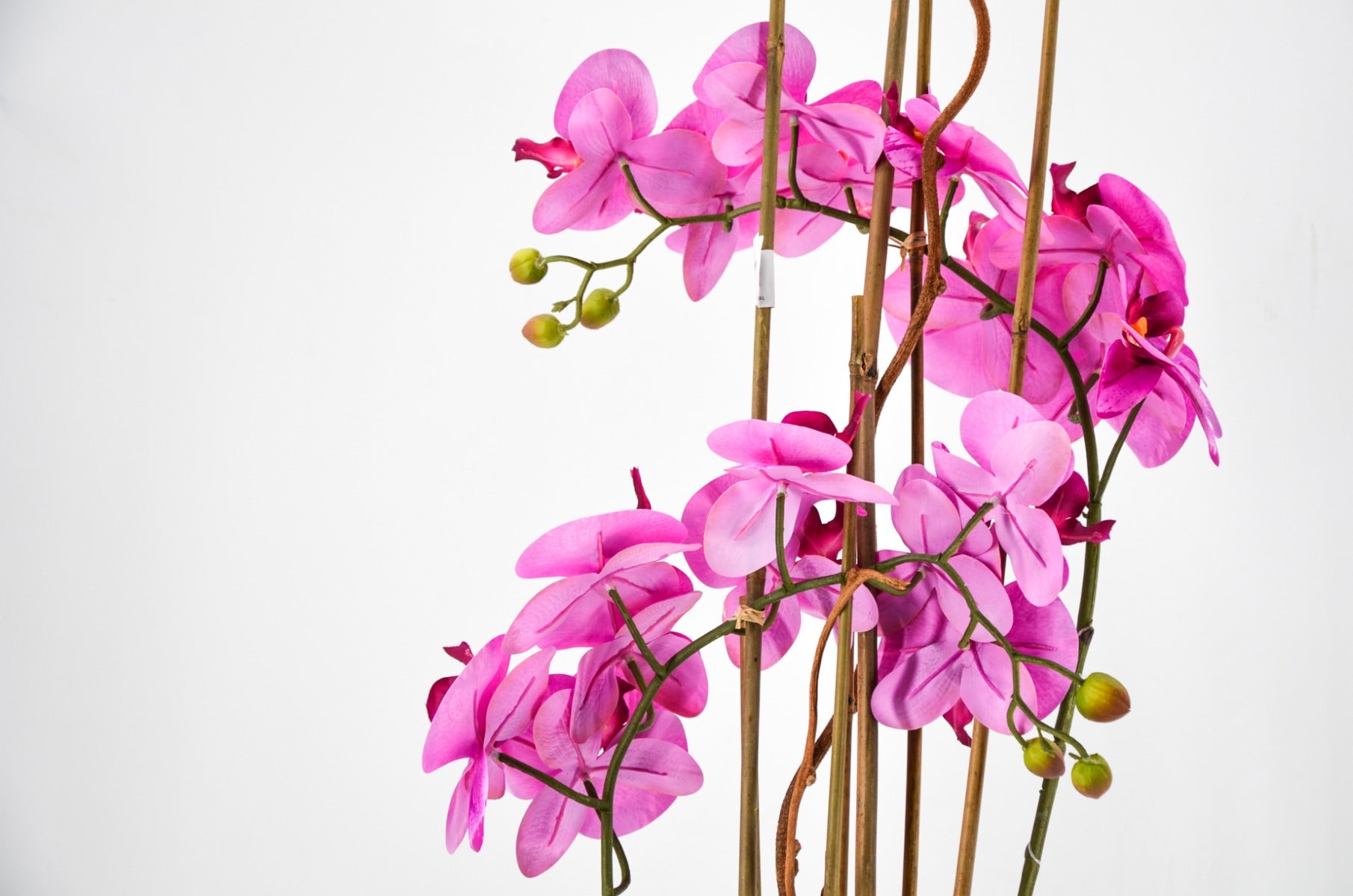 PHALAENOPSIS ORCHIDEA ARTIFICIALE 80CM CON VASO QUADRATO ROSA
