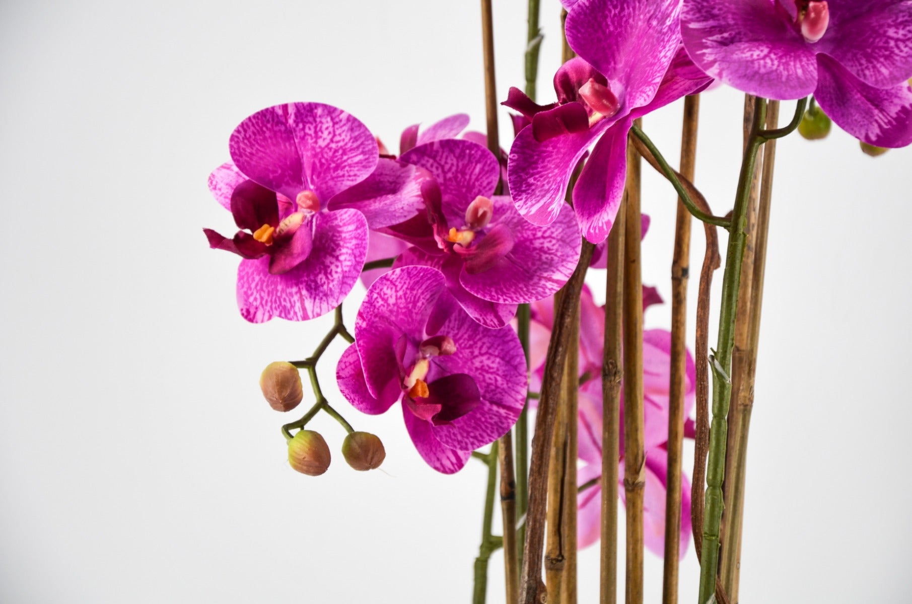 PHALAENOPSIS ORCHIDEA ARTIFICIALE 90CM CON VASO QUADRATO ROSA