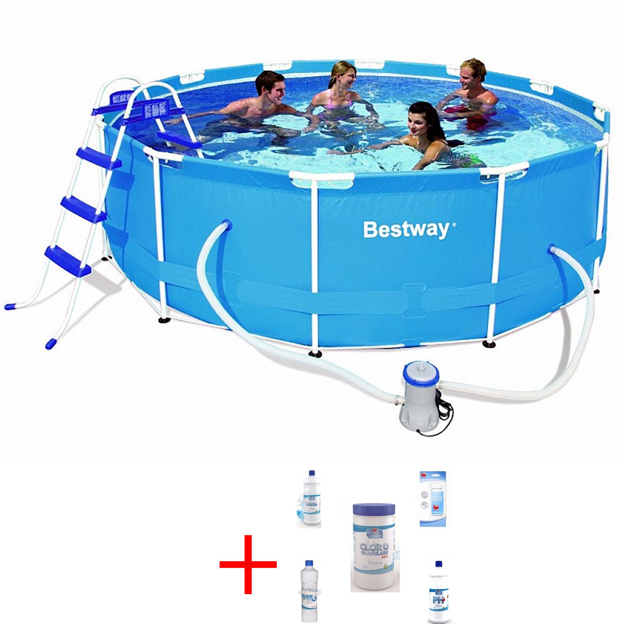 OFFERTA PISCINA ROTONDA Ø366X H100CM FRAME + KIT MANTENIMENTO