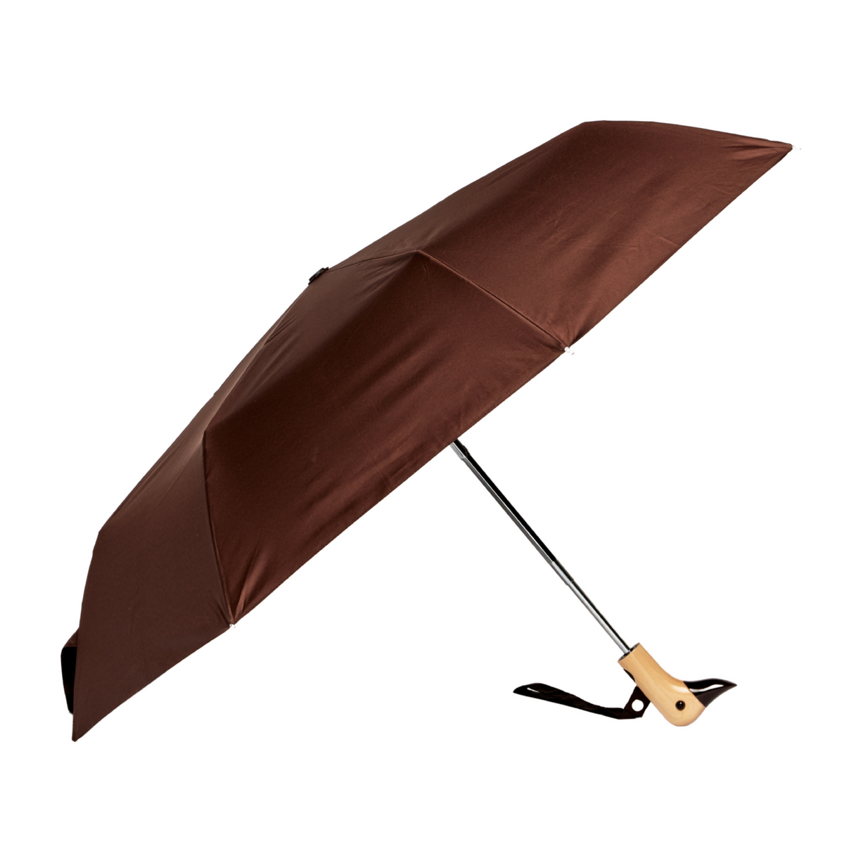 Ombrello Tascabile Manico a Testa d'Anatra Espresso - immagine 2