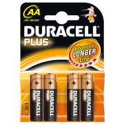 4 PILE ALCALINE DURACELL PLUS STILO AA 1,5V