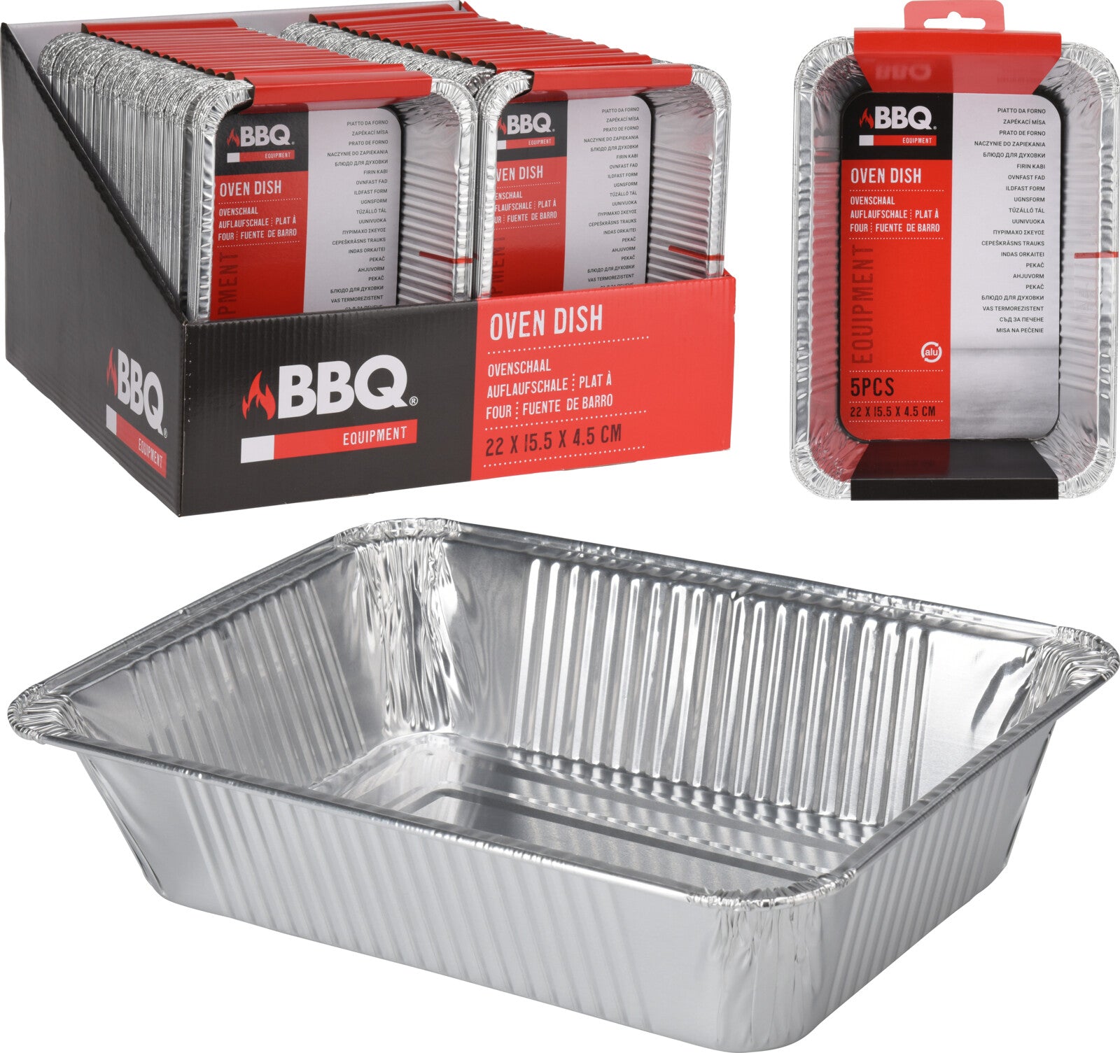5 VASCHETTE GRILL BBQ IN ALLUMINIO 22X15,5X4CM
