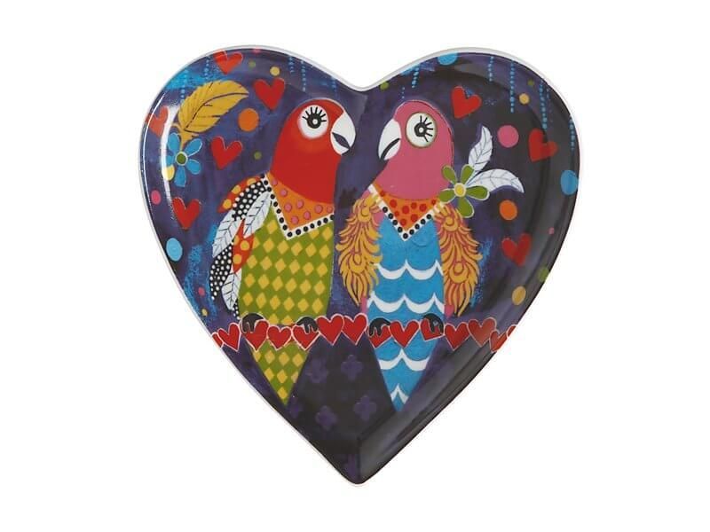 PIATTO A CUORE 15.5CM LOVE HEARTS LOVE BIRDS