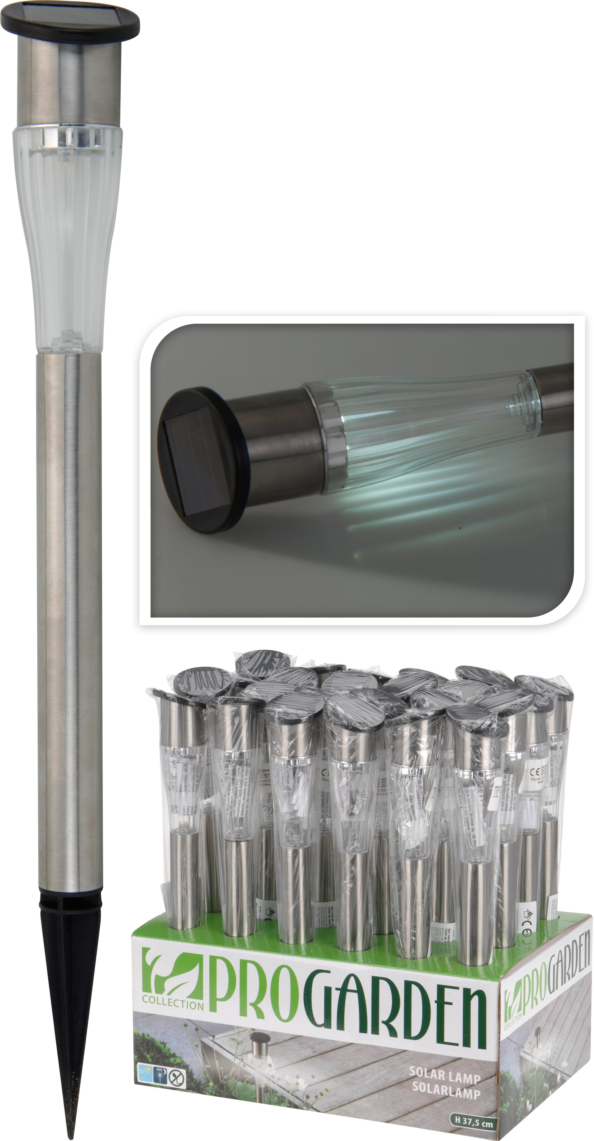 LAMPADA SOLARE 37,5CM INOX