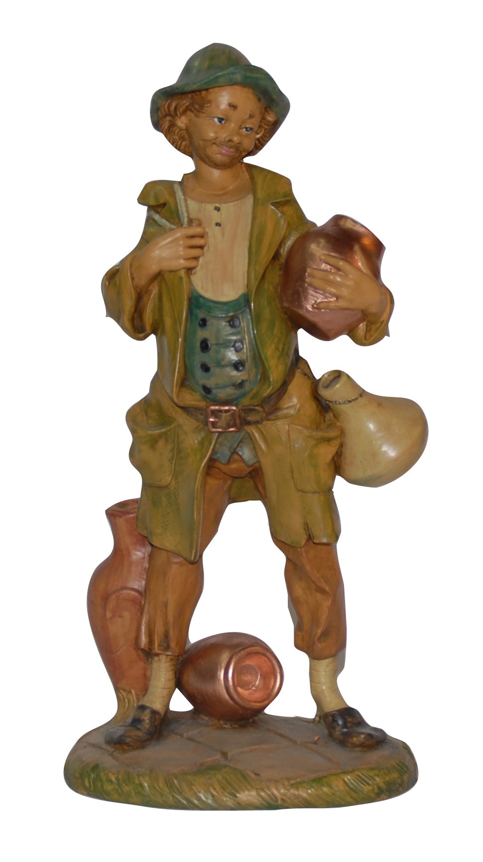 PASTORE CON BROCCHE ACQUA 30CM IN RESINA