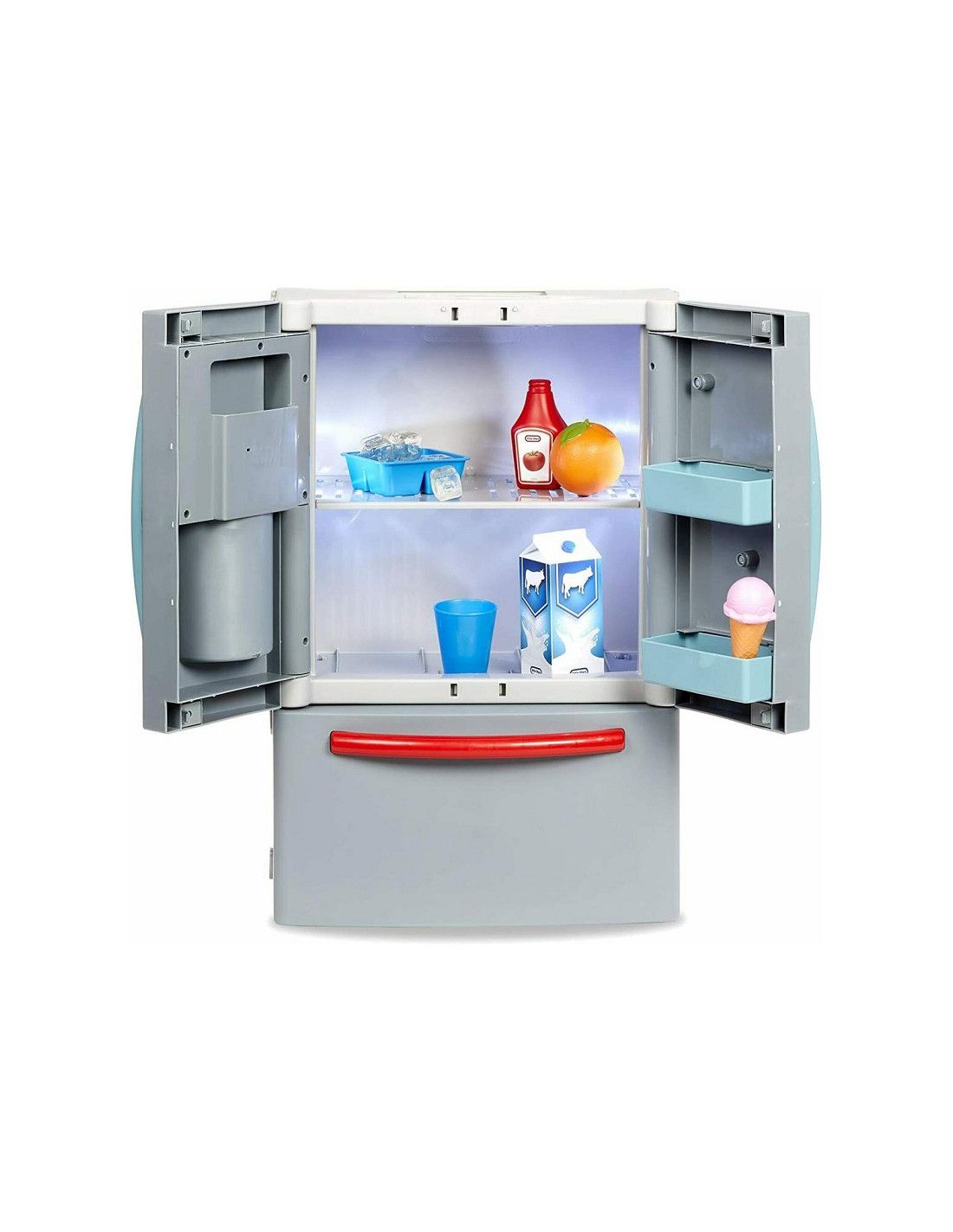 Little Tikes Frigorifero giocattolo con dispenser di ghiaccio e accessori