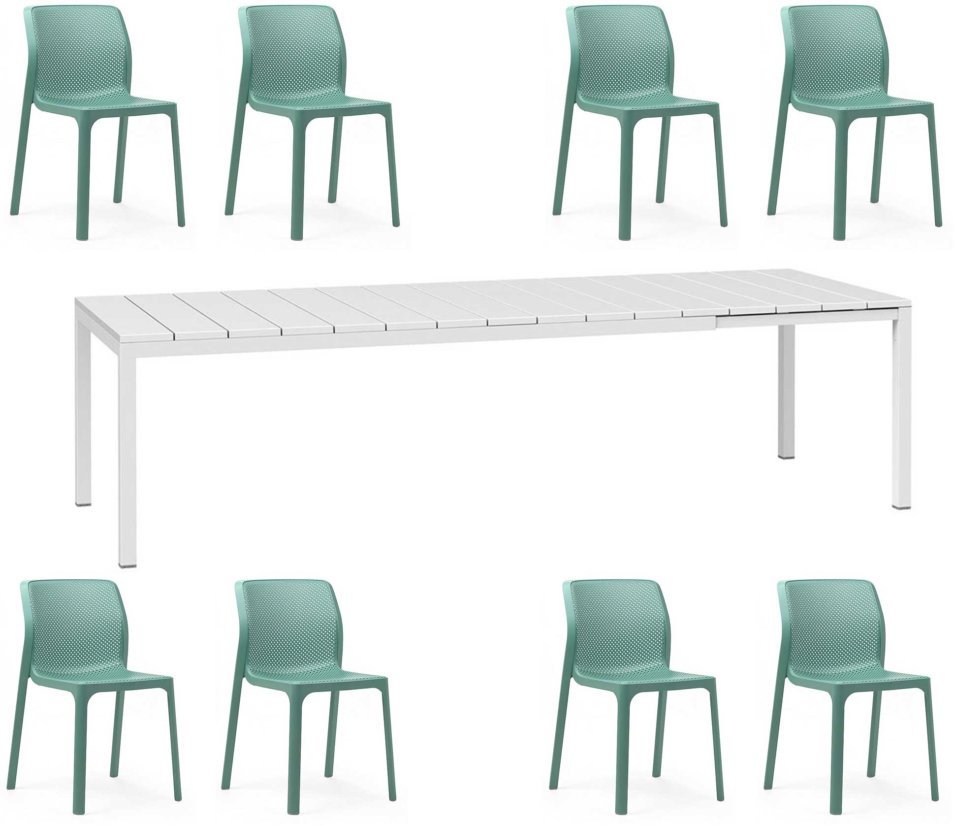 OFFERTA TAVOLO RIO ALLUNGABILE 210/280CM +8 SEDIE BIT COLORE A SCELTA