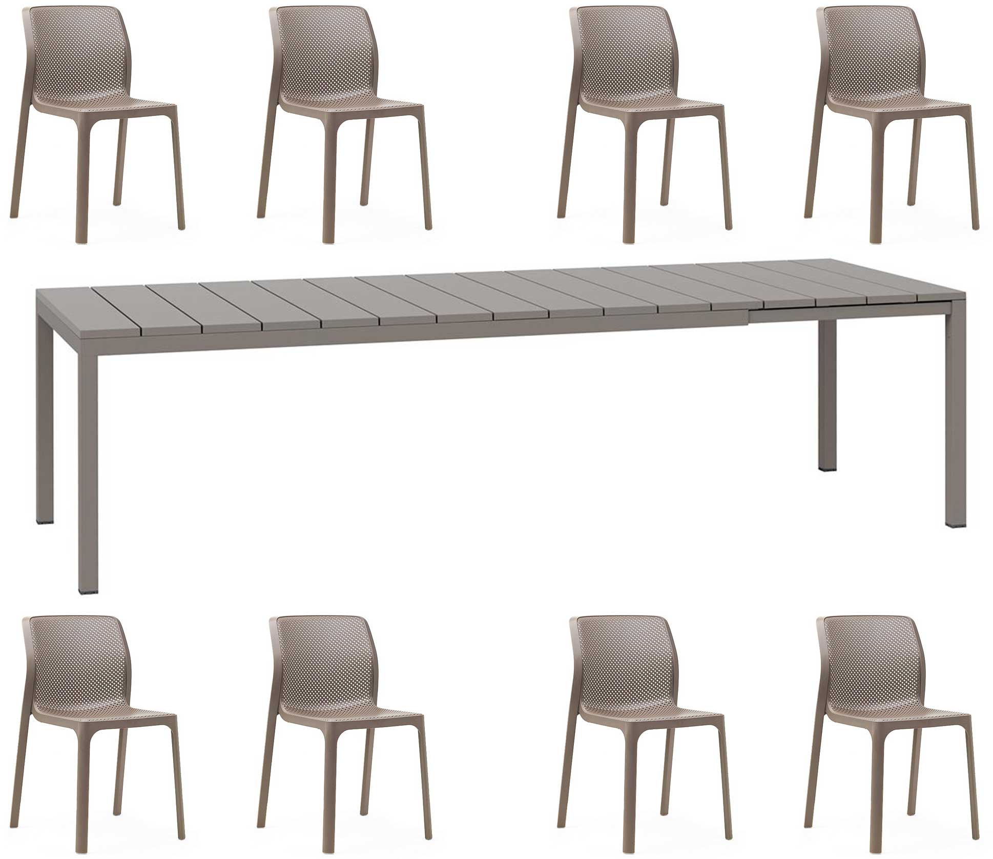 OFFERTA TAVOLO RIO ALLUNGABILE 210/280CM +8 SEDIE BIT COLORE A SCELTA