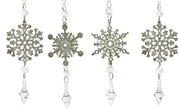 OFFERTA 4 FIOCCHI DI NEVE CHAMPAGNE CON GLITTER ASSORTITI