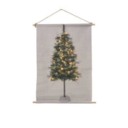 TELO DECORATIVO DA MURO CON ALBERO DI NATALE LED BIANCO CALDO H60CM