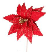 Stella Natale di Velluto 50x60h cm Rosso/Oro