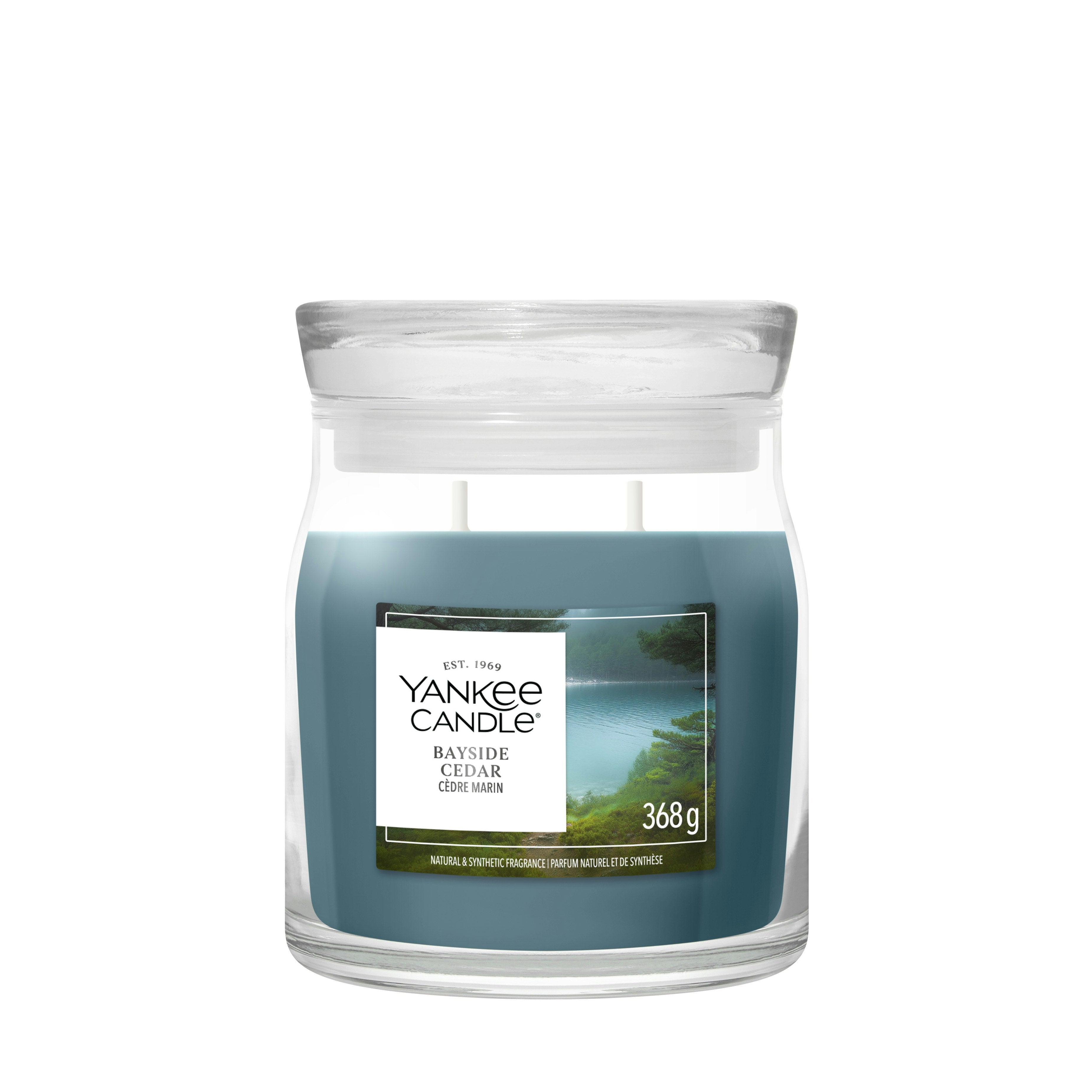 Candela Giara Media Bayside Cedar 368g Blu Yankee Candle