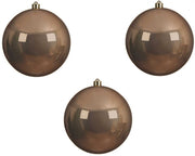 OFFERTA 3 PALLINE DI NATALE 14 CM CAMEL BROWN