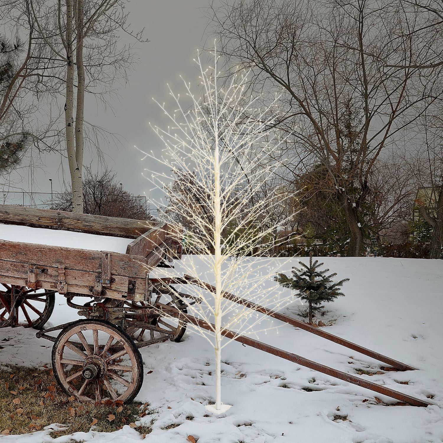 ALBERO RAMO TIGLIO BIANCO H200CM 1120 MICROLED BIANCO CALDO