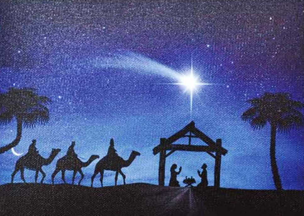 Quadretto Natività con Magi e Cometa