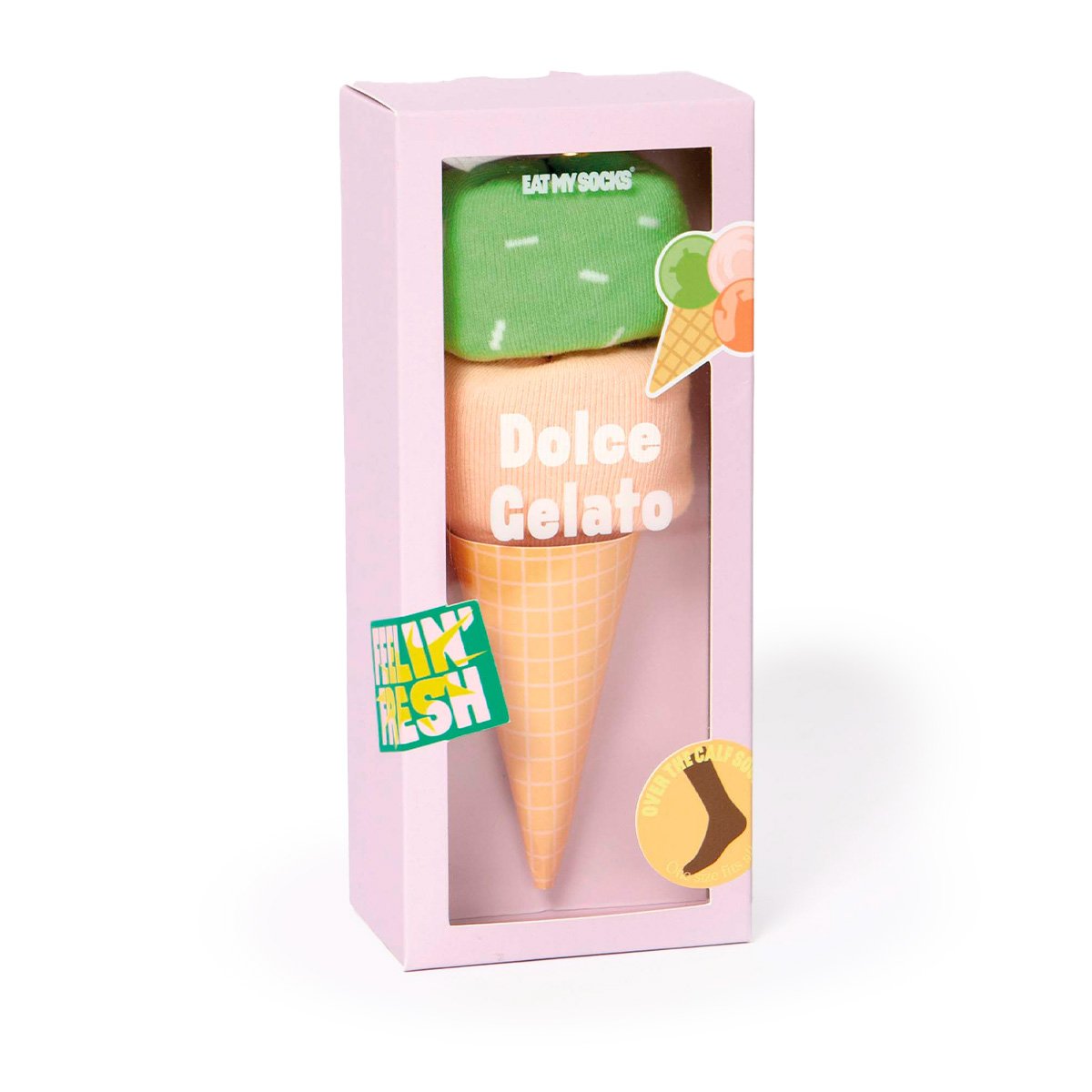 CALZE UNISEX GELATO PINK GREEN EAT MY SOCKS