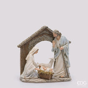 Natale Decoro Natività H.30 L.31 L.13 Bianco Blu EDG