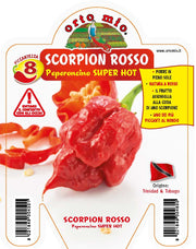3 PIANTE IN VASO Ø10CM DI PEPERONCINO TRINIDAD SCORPION ROSSO