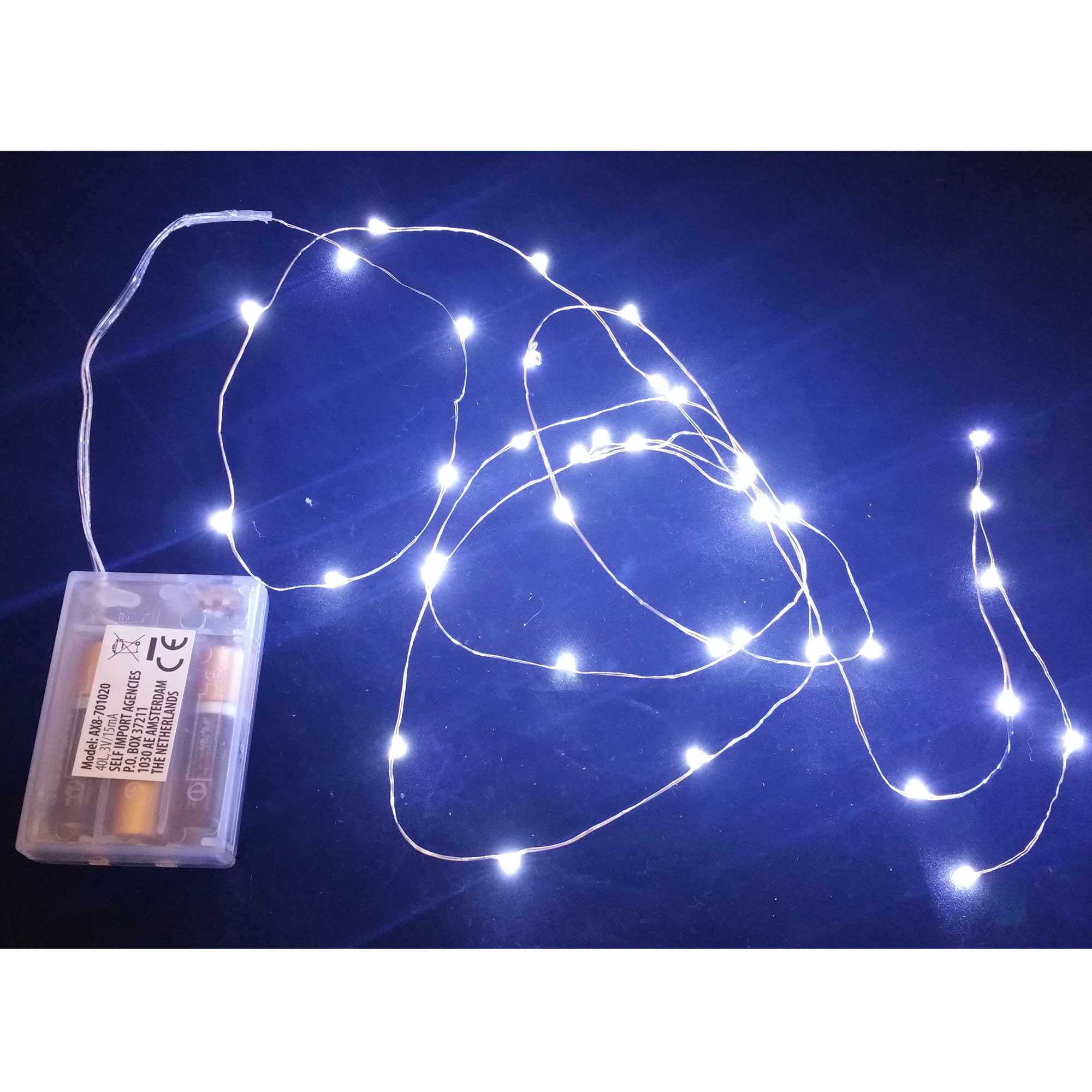 80 MICROLED LINEARI LUCI BIANCO FREDDO A BATTERIA