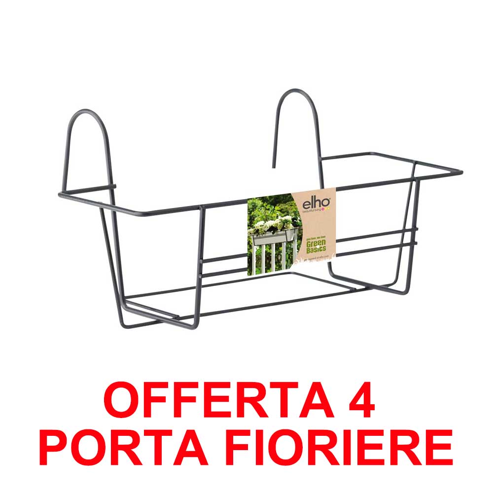 OFFERTA 4 PORTA FIORIERA GREEN BASICS BALCONY RACK 80CM ANTRACITE