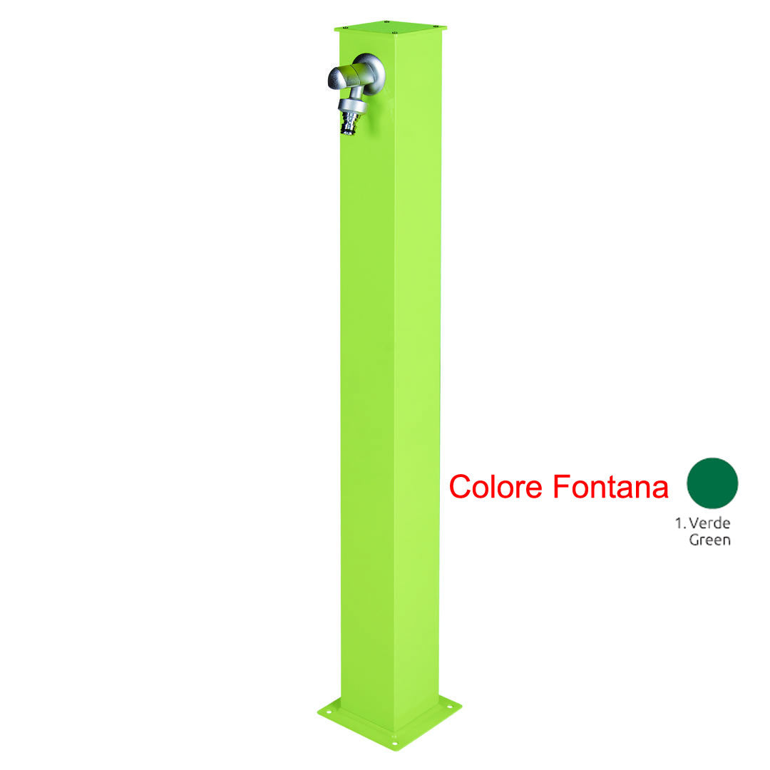 FONTANA IN ALLUMINIO QUADRATA VERDE H85CM