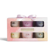 CONFEZIONE REGALO CON 6 CANDELE VOTIVE IN VETRO
