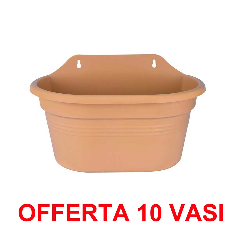 OFFERTA 10 VASO GREEN BASICS WALL BASKET 30CM MILD TERRA