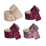 OFFERTA 4 NASTRI NATALIZI 3,8 CM VELLUTO 3 COLORI ASSORTITI