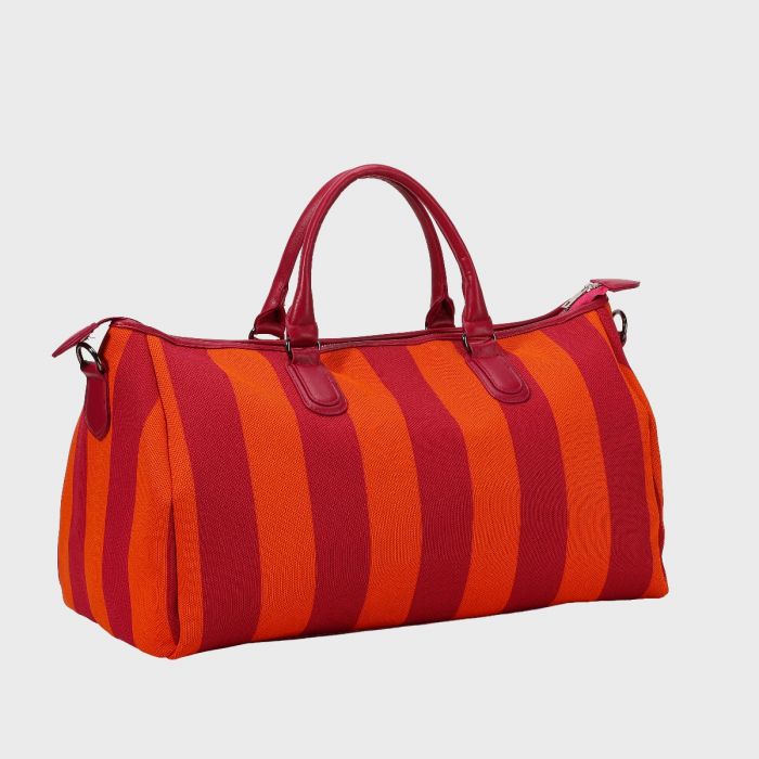 Borsa da Viaggio City Girl Travel Bag a Righe Rosso Arancione - immagine 1