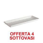 OFFERTA 4 SOTTOVASO PER FIORIERE BARCELONA TROUGH SAUCER 40CM BIANCO