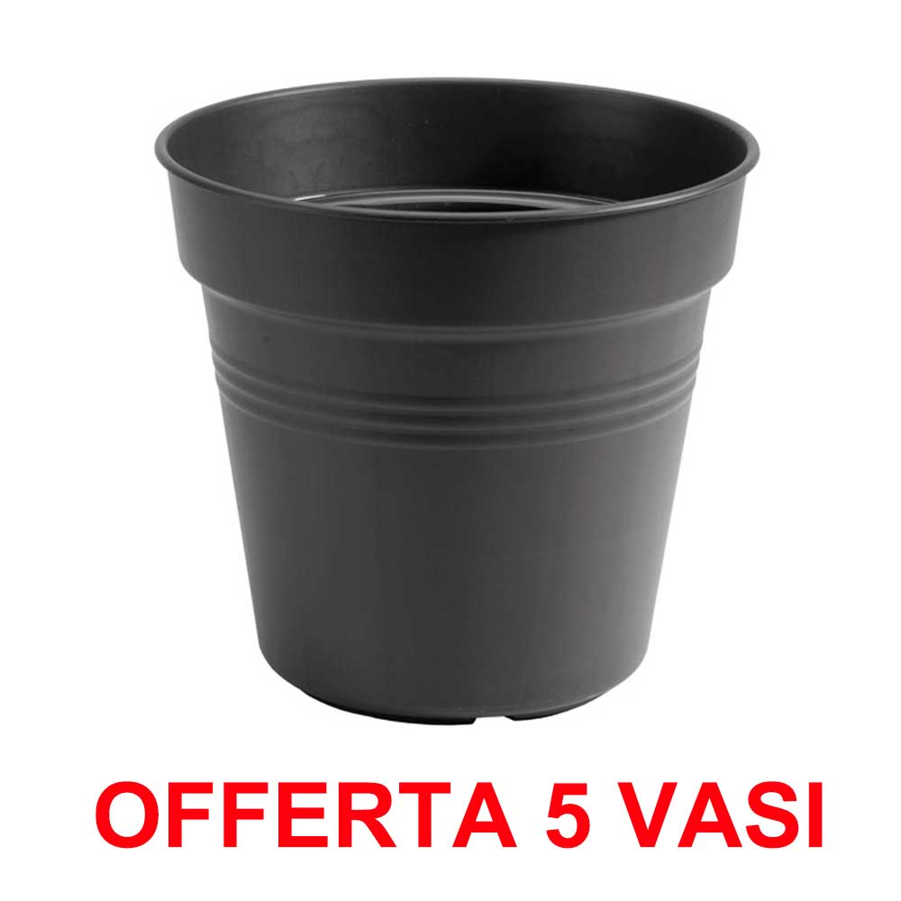 OFFERTA 5 VASO GREEN BASICS GROWPOT 11CM LIVING BLACK