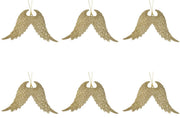 OFFERTA 6 ALI CON GLITTER APPENDIBILI 2X16X10CM ORO CHIARO