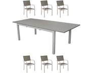 OFFERTA TAVOLO TRIESTE 180/240 CON 6 POLTRONE DUCA BIANCO/TALPA
