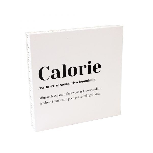 QUADRETTO DIZIONARIO IN CARTONE CALORIE 20X20X3 CM BIANCO