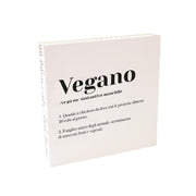 QUADRETTO DIZIONARIO VEGANO 20X20X3 CM BIANCO