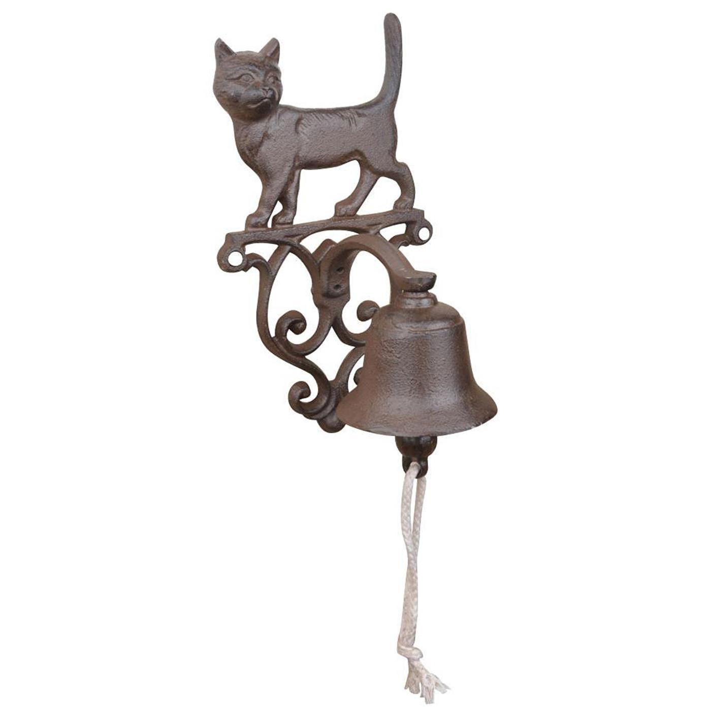 CAMPANA IN GHISA CON DECORAZIONE GATTO APPENDIBILE