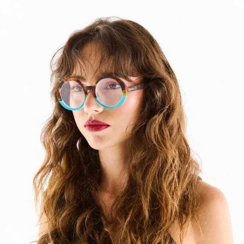 OCCHIALE DA LETTURA MODELLO LAURA COLORE HAVANA E BLU GRAD.+3.00 OKKIA