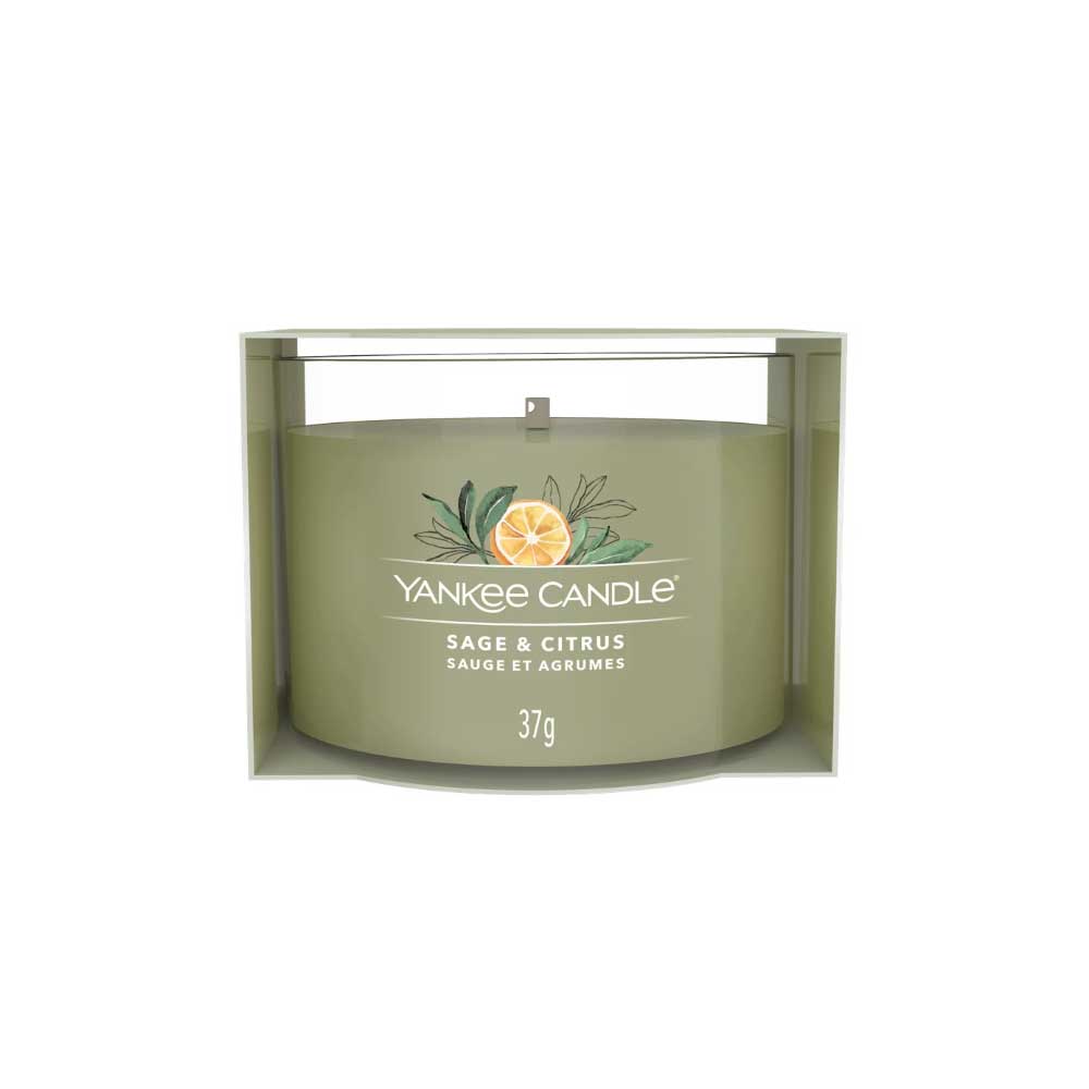 CANDELA VOTIVE IN VETRO SINGOLA SAGE & CITRUS