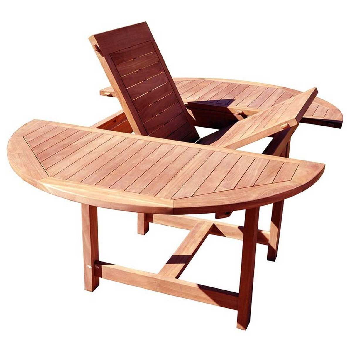 TAVOLO CAPRAIA TONDO IN TEAK ALLUNGABILE 120/170X120CM