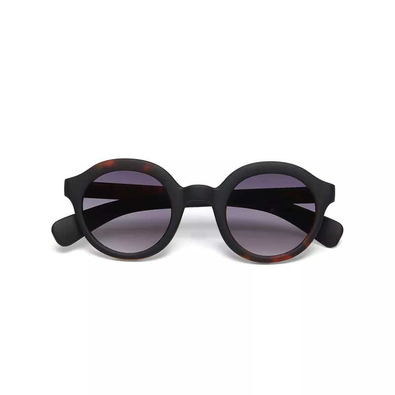 OCCHIALE DA SOLE MODELLO LAURO ROUND COLORE NERO LENTI NERO GRADIENTE OKKIA