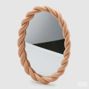 SPECCHIO TORCHON OVALE ROSA 26X35CM EDG