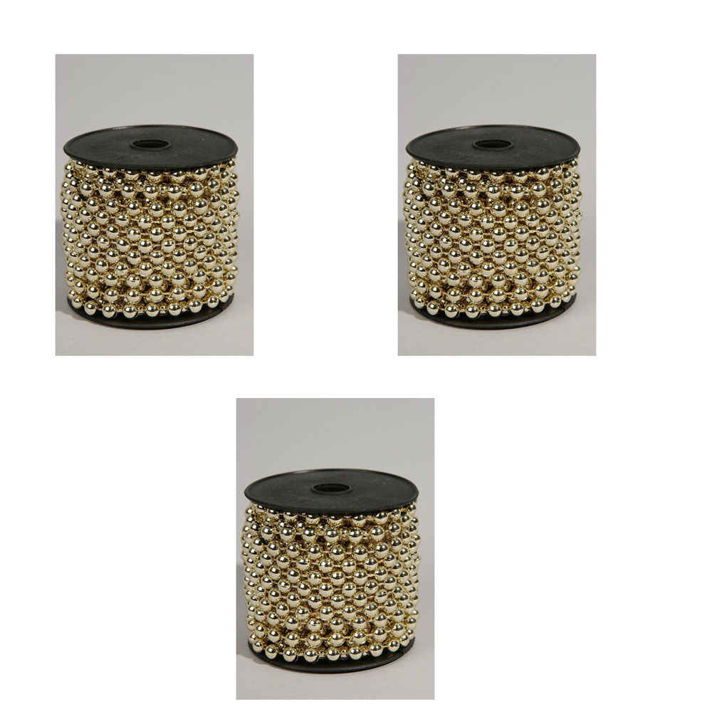 OFFERTA 3 GHIRLANDE NATALIZIA 8MM X 10 MT ORO CHIARO