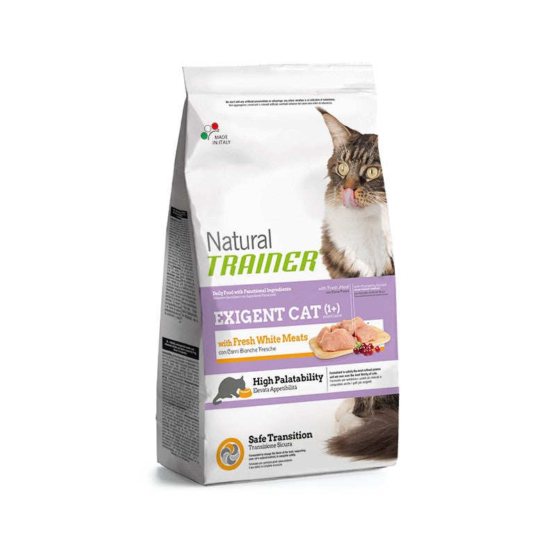 NATURAL TRAINER SACCO CROCCHETTE GATTO ADULTO EXIGENT 1.5 KG CARNI BIANCHE